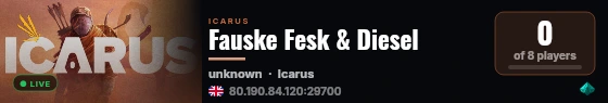 Fauske Fesk & Diesel live status badge