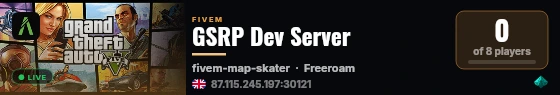GSRP Dev Server live status badge