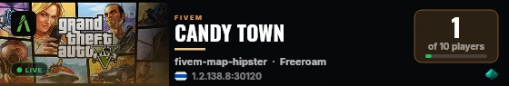CANDY TOWN live status badge