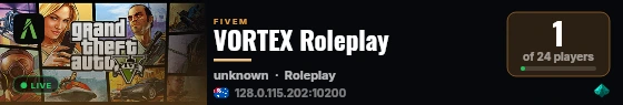 VORTEX Roleplay live status badge