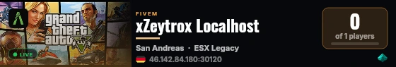 xZeytrox Localhost live status badge