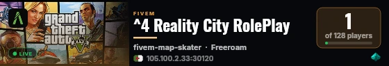 ^4 Reality City RolePlay live status badge