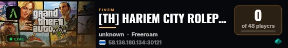 [TH] HARIEM CITY ROLEPLAY|เปิดใหม่ FREE WHITELIST รับแก็งและหน่วยงานจำนวนมาก https://discord.gg/VEDDzT5MNf    live status badge