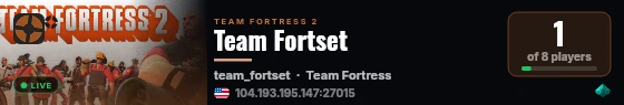 Team Fortset live status badge