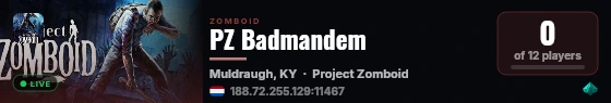 PZ Badmandem live status badge