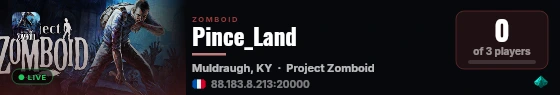 Pince_Land live status badge