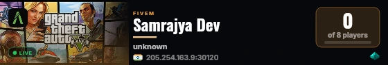 Samrajya Dev live status badge
