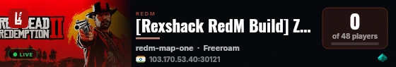 [Rexshack RedM Build] ZOR.dev live status badge