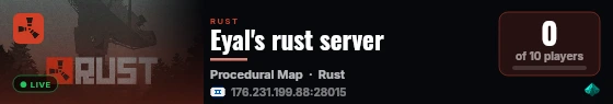 Eyal's rust server live status badge