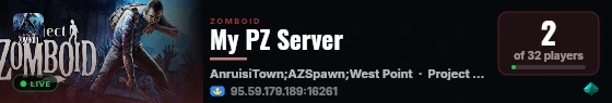 My PZ Server live status badge