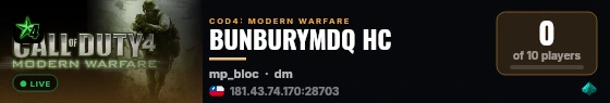 BUNBURYMDQ HC live status badge