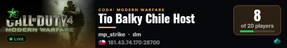 Tio Balky Chile Host live status badge