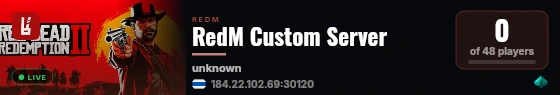 RedM Custom Server live status badge
