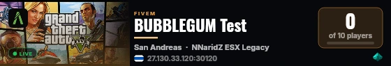 BUBBLEGUM Test live status badge