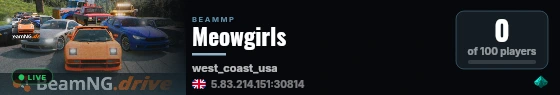 Meowgirls live status badge