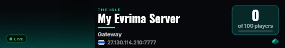 My Evrima Server live status badge
