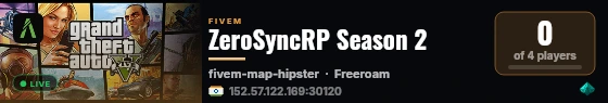 ZeroSyncRP Season 2 live status badge