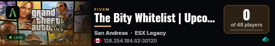 The Bity Whitelist | Upcoming NYC Server live status badge
