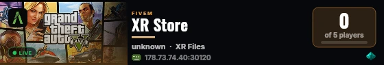 XR Store live status badge