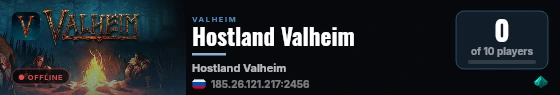 Hostland Valheim live status badge