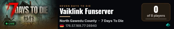 Vaiklink Funserver live status badge
