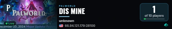 DIS MINE live status badge