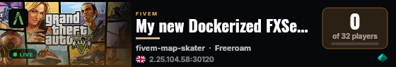 My new Dockerized FXServer live status badge