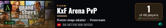 KxF Arena PvP live status badge