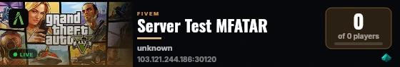 Server Test MFATAR live status badge