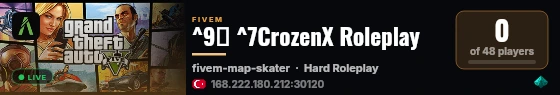 ^9🖤 ^7CrozenX Roleplay live status badge
