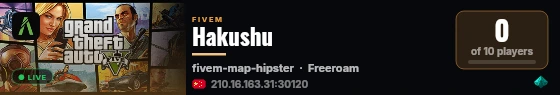 Hakushu live status badge