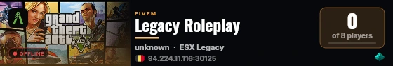 Legacy Roleplay live status badge