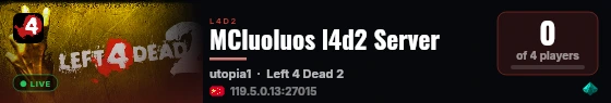 MCluoluos l4d2 Server live status badge