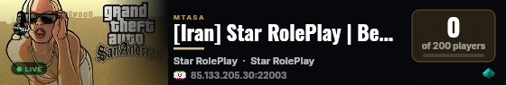 [Iran] Star RolePlay | Best Server Role Play In Iran [Fixing] live status badge