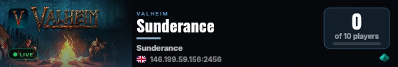 Sunderance live status badge