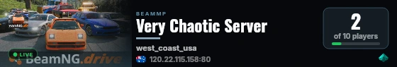 Very Chaotic Server live status badge
