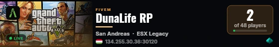 DunaLife RP live status badge