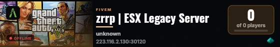 zrrp | ESX Legacy Server live status badge