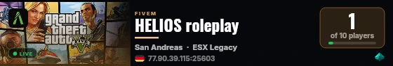 HELIOS roleplay live status badge