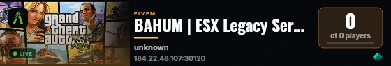 BAHUM | ESX Legacy Server live status badge