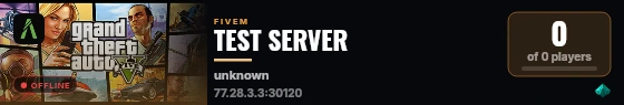 TEST SERVER live status badge