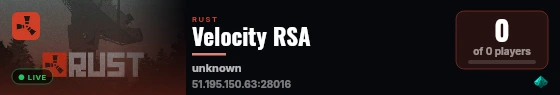 Velocity RSA live status badge