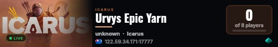Urvys Epic Yarn live status badge