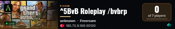 ^5BvB Roleplay /bvbrp live status badge
