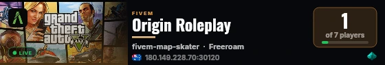 Origin Roleplay live status badge