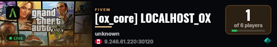 [ox_core] LOCALHOST_OX live status badge