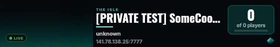 [PRIVATE TEST] SomeCoolTestServer1 live status badge