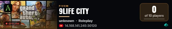9LIFE CITY live status badge