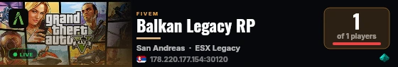 Balkan Legacy RP live status badge