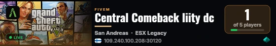 Central Comeback liity dc  live status badge